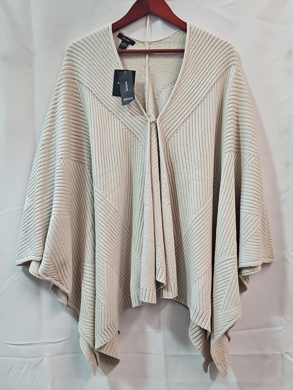 ALFANI RIBBED CAPE PONCHO SWEATER BFPM-09-208